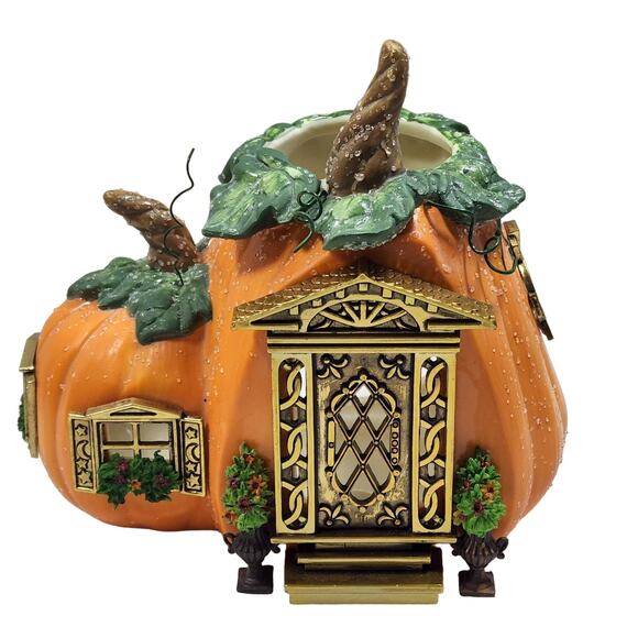 Partylite #1 Double Pumpkin House Tealight Candle Holder Luminary Vintage - Picture 1 of 11